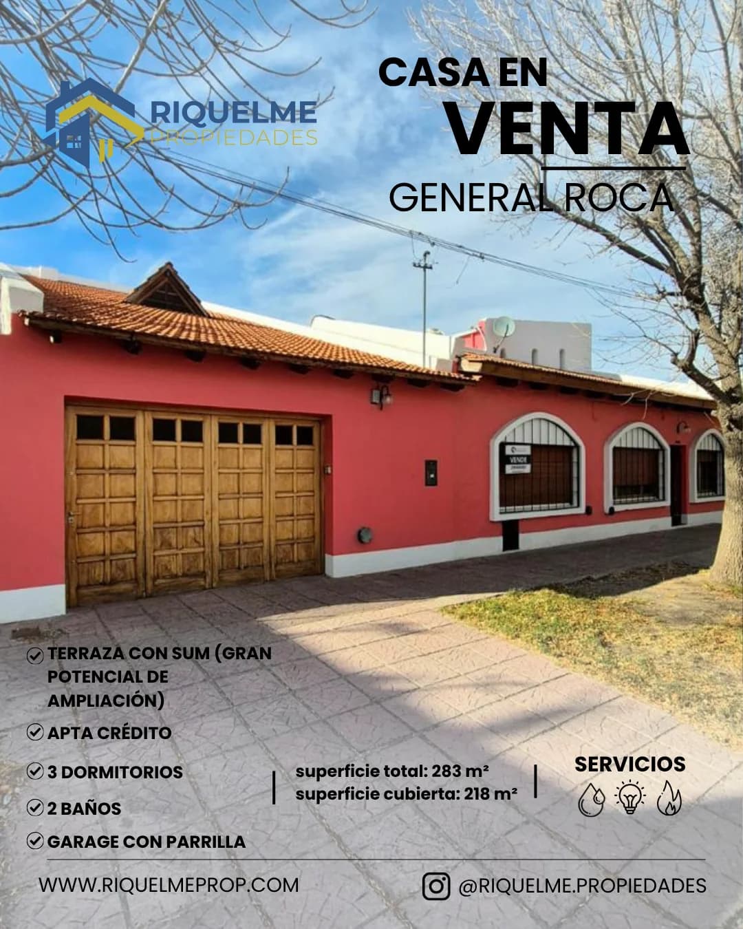 Casa centrica en venta en General Roca – Amplia, funcional y apta crédito hipotecario